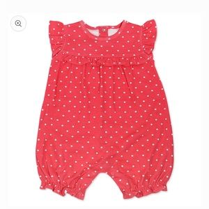 Mac & Moon organic newborn pink polka dot bubble romper. NWT baby NB onesie
